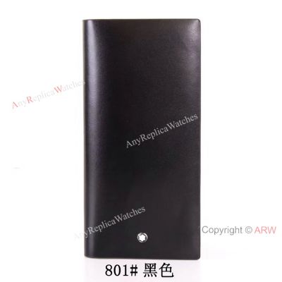 NEW UPGRADED Fake Mont blanc Wallet Black Leather Long Wallet